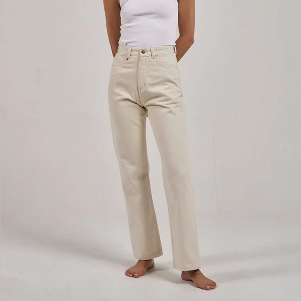 Thrills Paige Jeans Women's Straight Leg Cream Jeans with Button Fly